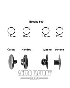 Cierre Botón Broche Click Presión Italiano 500/12mm